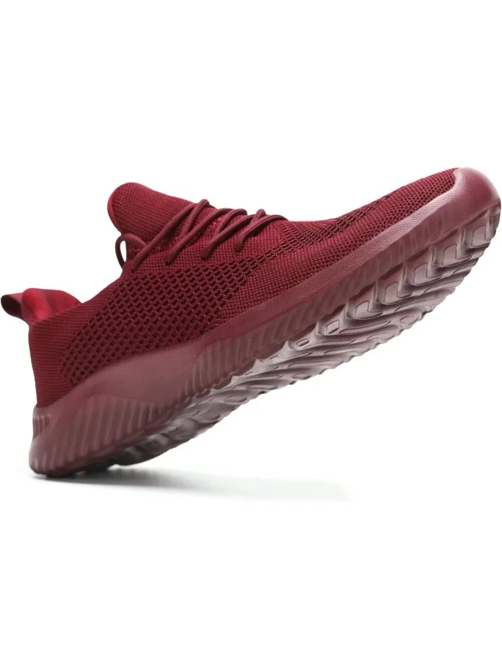 🆕Men's All Red Slip on Walking Shoes Ultra Light Breathable Running Shoes